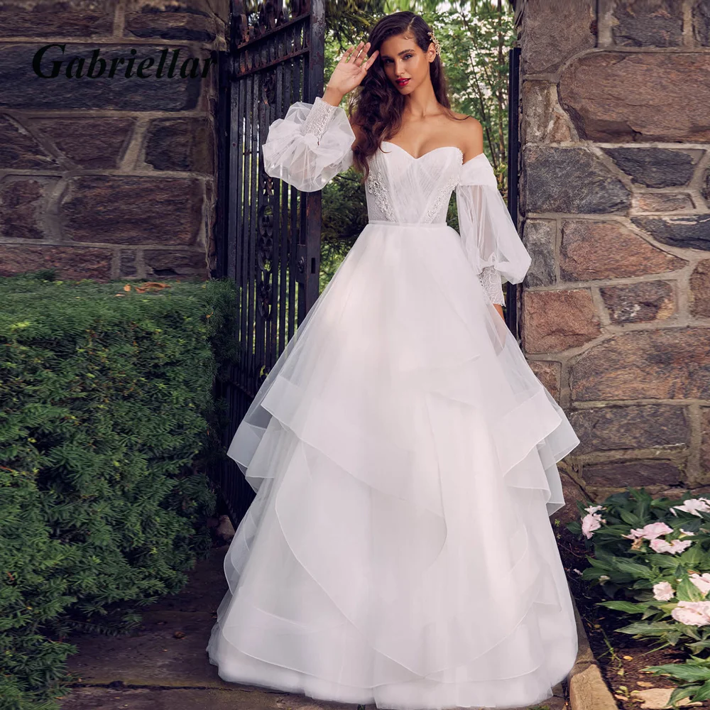 

Gabriellar Trendy Backless Wedding Dresses For Women Sweetheart Appliques Ruffled Wedding Gowns Robe De Mariée Made To Order