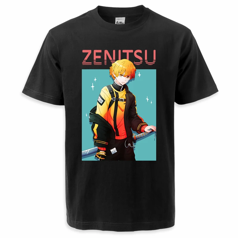 

Demon Slayer Summer Hot Anime Tee Shirts Mens Zenitsu Kimetsu No Yaiba T-Shirt Basic Short Sleeve T Shirts Oversized Clothes