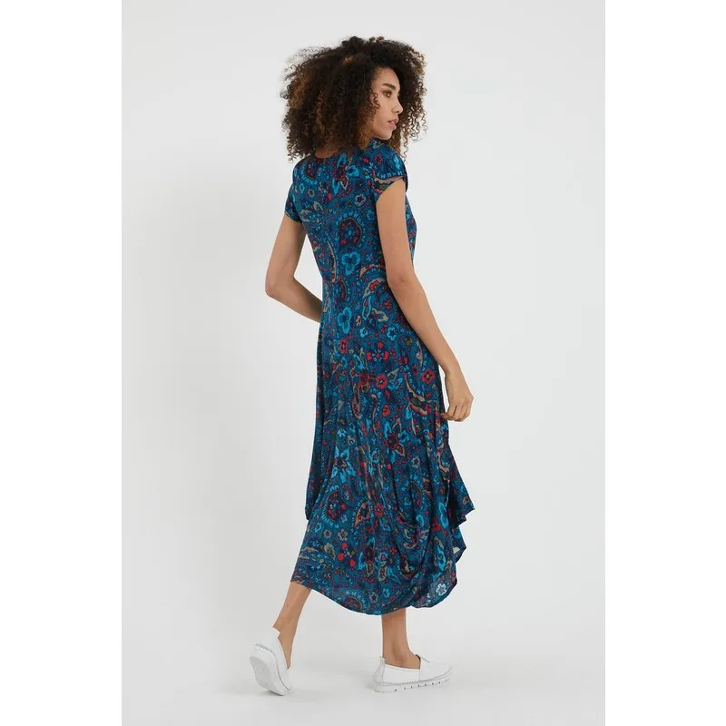 

Valewoman Pattern Pompon Detailed Pockets Viscose Women 'S Dress | Ethnic Dress | Women 'S Summer Dress Casual Long Ball Gown Midi