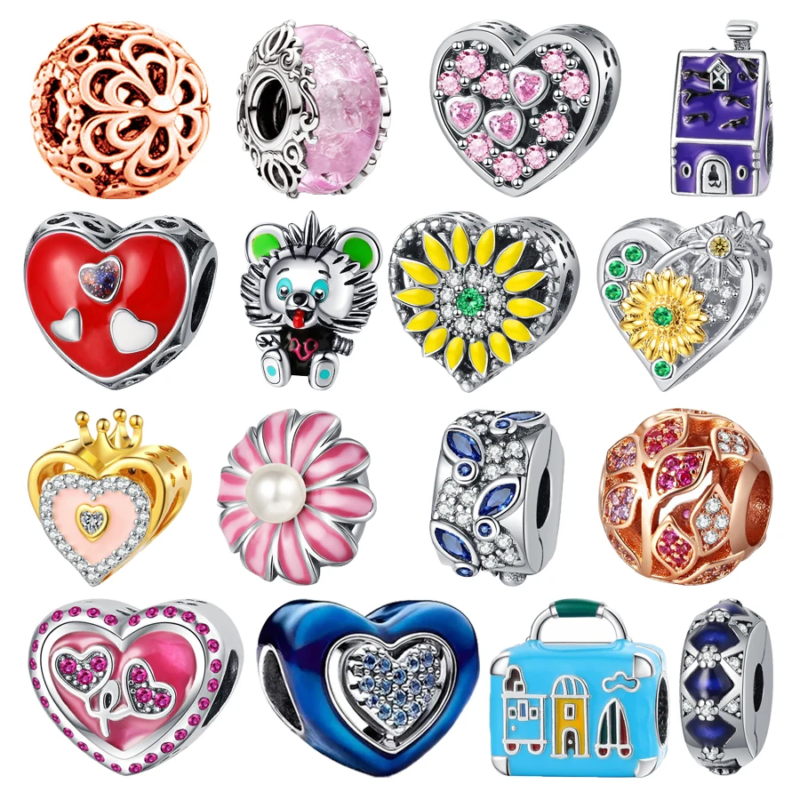 Новые поступления розовые стеклянные бусины в форме сердца синий дом подвески