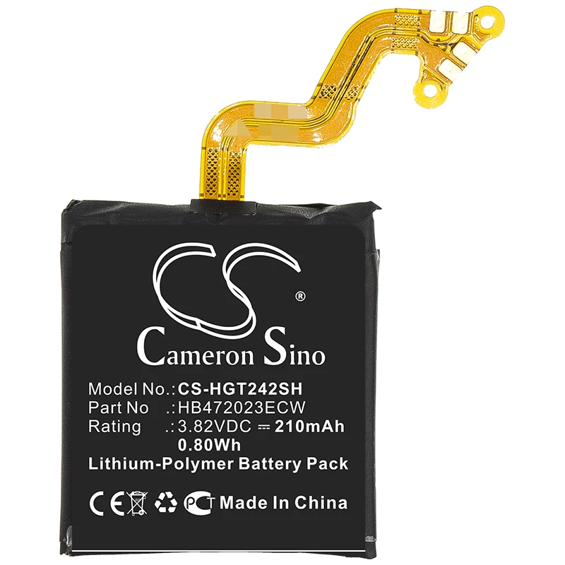 

Аккумулятор Cameron Sino 210 мАч для Huawei HB472023ECW GT2 42 мм