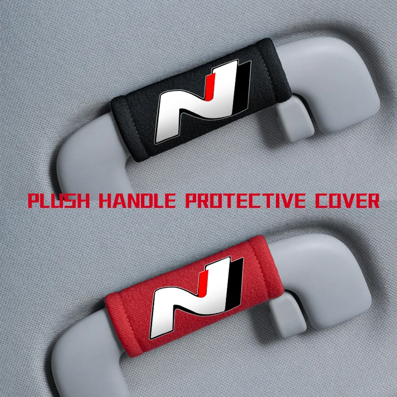 Фото Suede Car Door Handle Cover Roof Pull Handle Anti-slip Protection Case Accessories For Hyundai N Line Tuscon NX4 I20 I30 I10 №3