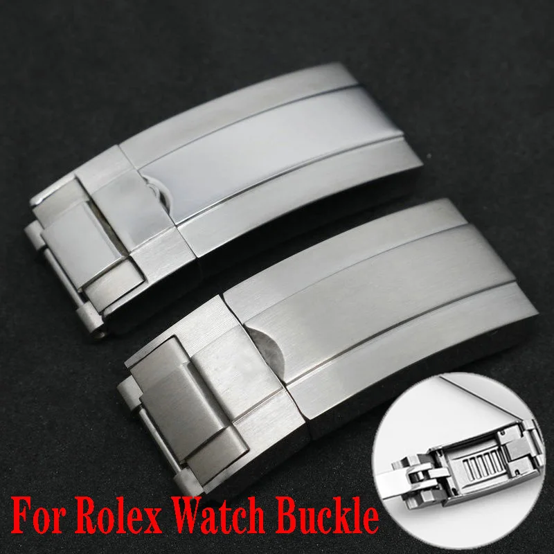 

Stainless steel Watch buckle glide lock for Rolex submariner Oysterflex Daytona GMT watch band 9mmx9mm strap Deployment clasp