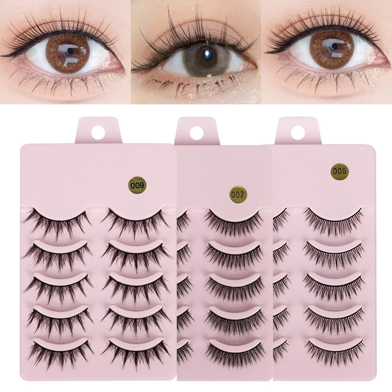 

5 пар 3D накладные ресницы из норкового ВОЛОКНА Натуральные перекрестные накладные ресницы высокое качество Профессиональные Накладные рес...