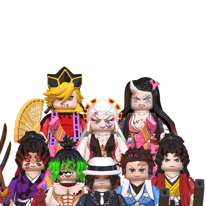

Demon Slayer Japanese Anime Uzui Tengen Rengoku Kyoujurou Tanjirou mini Action toy Figures Assemble toys