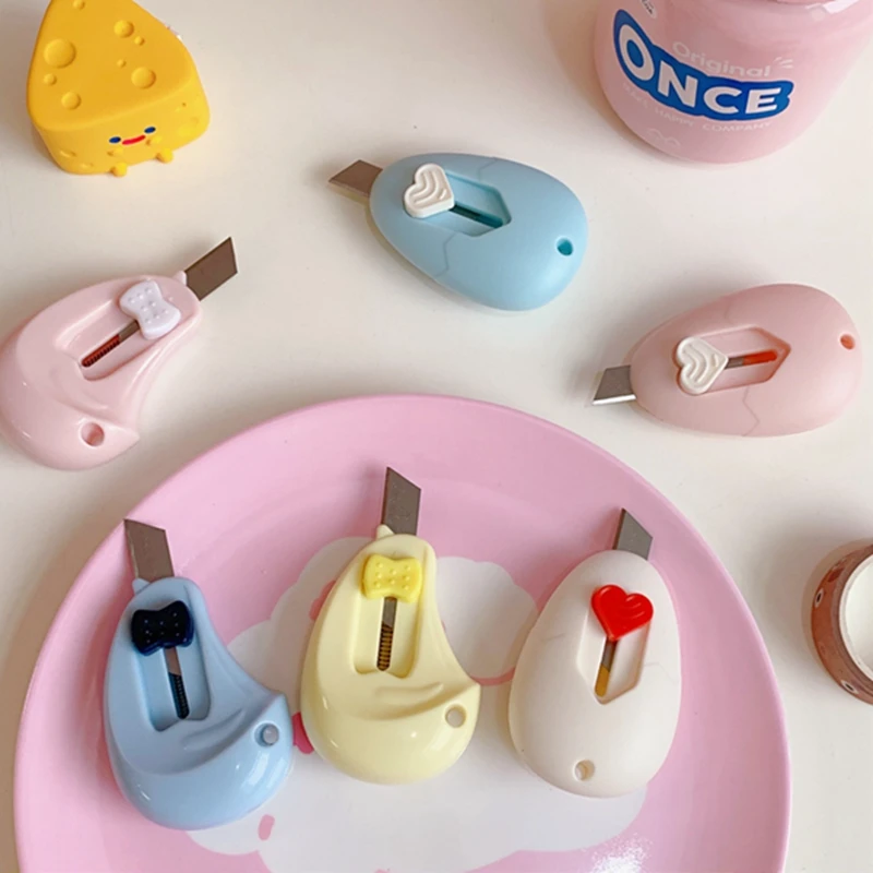 Милый Компактный переносной нож карамельного цвета в форме сердца резак для