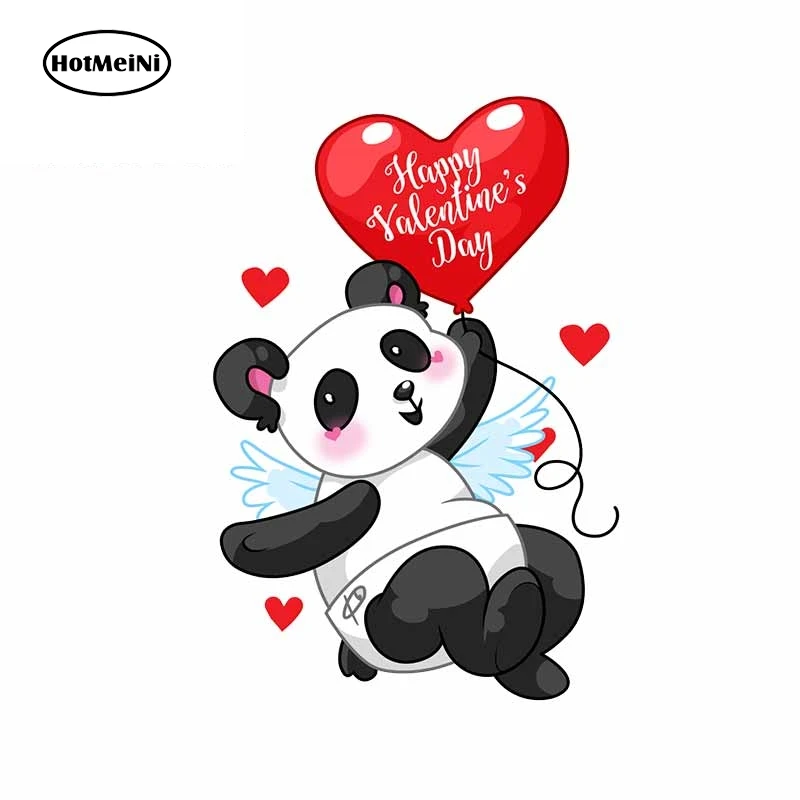 

13cm x 10.2cm for Happy Valentine's Day Tare Panda Cartoon Car Stickers Vinyl Decals Trunk Wall JDM Car Assessoires