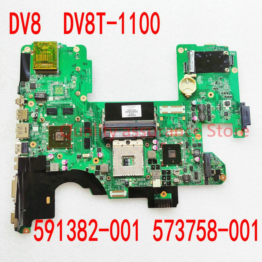 Материнская плата для ноутбука HP DV8 DV8T, материнская плата DAUT8AMB8D0 для ноутбука HP PAVILION DV8T-1200 DV8T-1100 573758-001 591382-001 PM55 DDR3