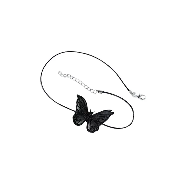 Buy Sexy Butterfly Choker Collar Necklace Bohemia Black Ribbon For Women Private Jewelry Wholesale on