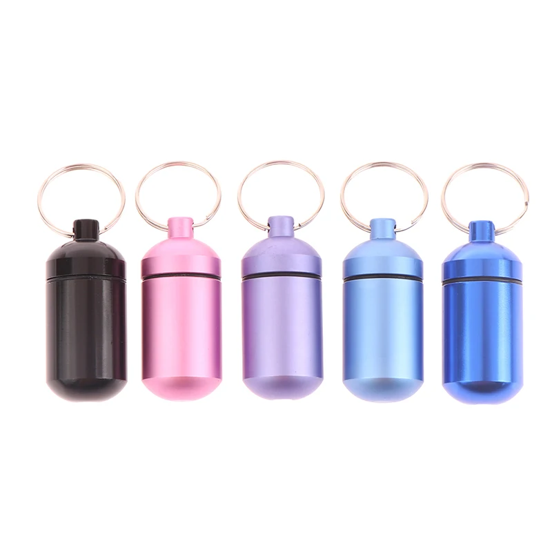 

Водонепроницаемый металлический брелок для ключей, портативная уличная бутылка для лекарств, 2,3x5 см, герметичный, оптовая продажа