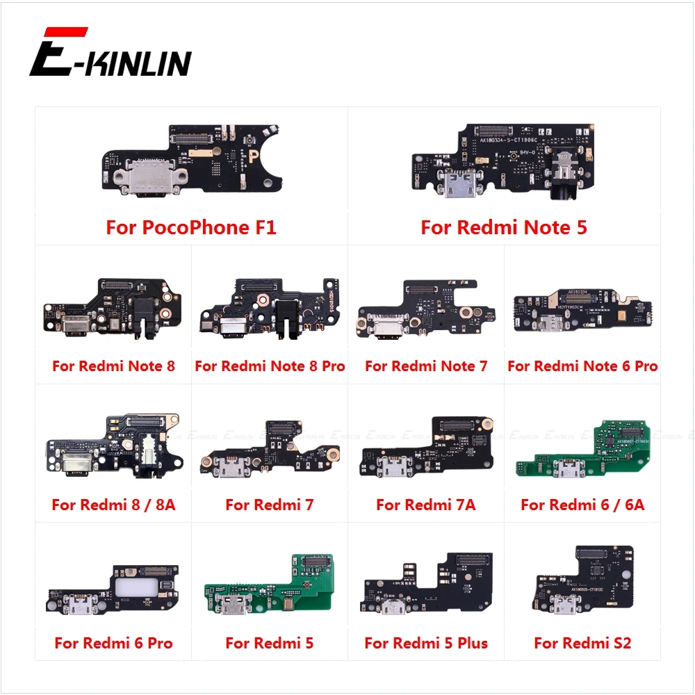 

Charging Port Dock Plug Connector Charger Board Flex Cable For XiaoMi PocoPhone F1 Redmi Note 8 8T 7 6 5 Pro Plus 8A 7A 6A S2