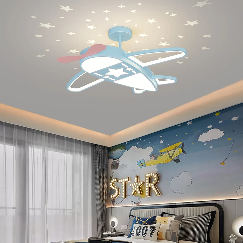 New Modern led Ceiling Chandelier for Children room Bedroom study boy kids Baby room Cartoon airplane Home deco Chandelier
