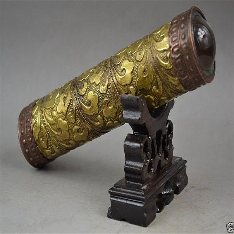 Chinese Handwork Copper Carving Vivid Clouds See Beautiful World Kaleidoscope metal handicraft Home decoration. |