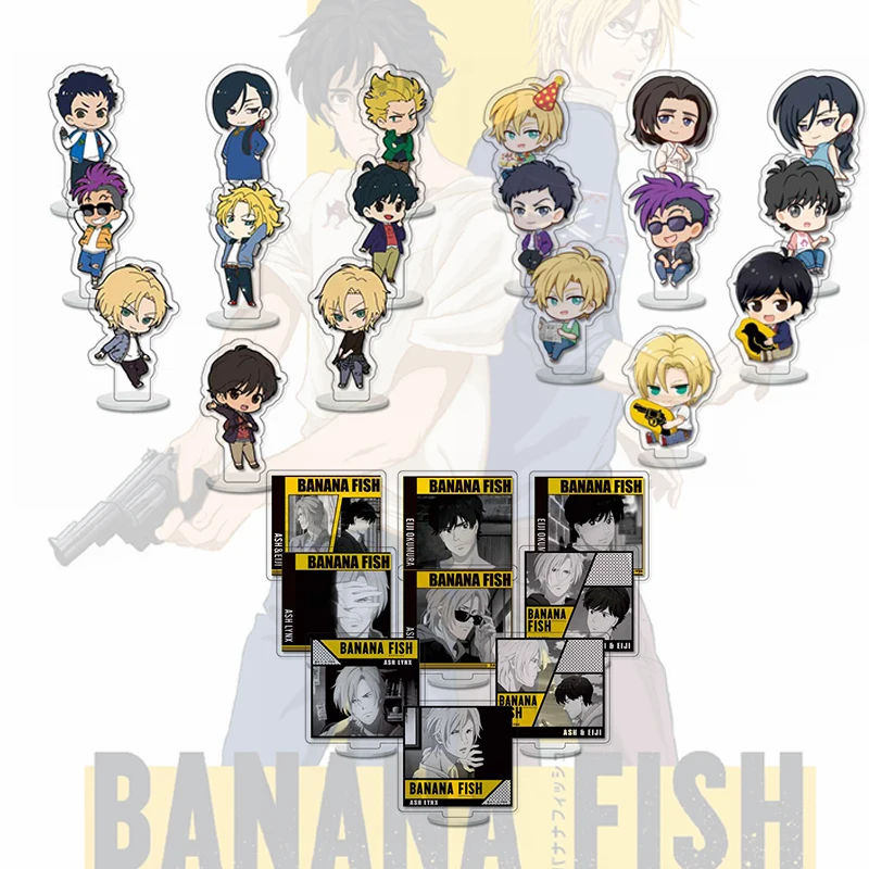 

9Pcs New Anime Figure Acrylic Stands Sets Black Butler BANANA FISH Model Action Plate Toys For Cartoon Fans Gift