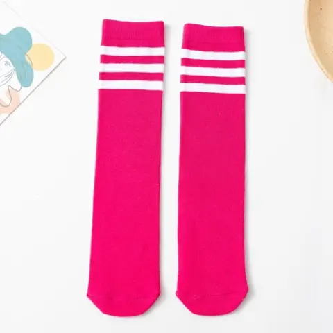 Новинка 2022, носки для девочек, хлопковые длинные носки в полоску карамельных цветов для девочек и мальчиков, гольфы до колена, детские спортивные носки для школы