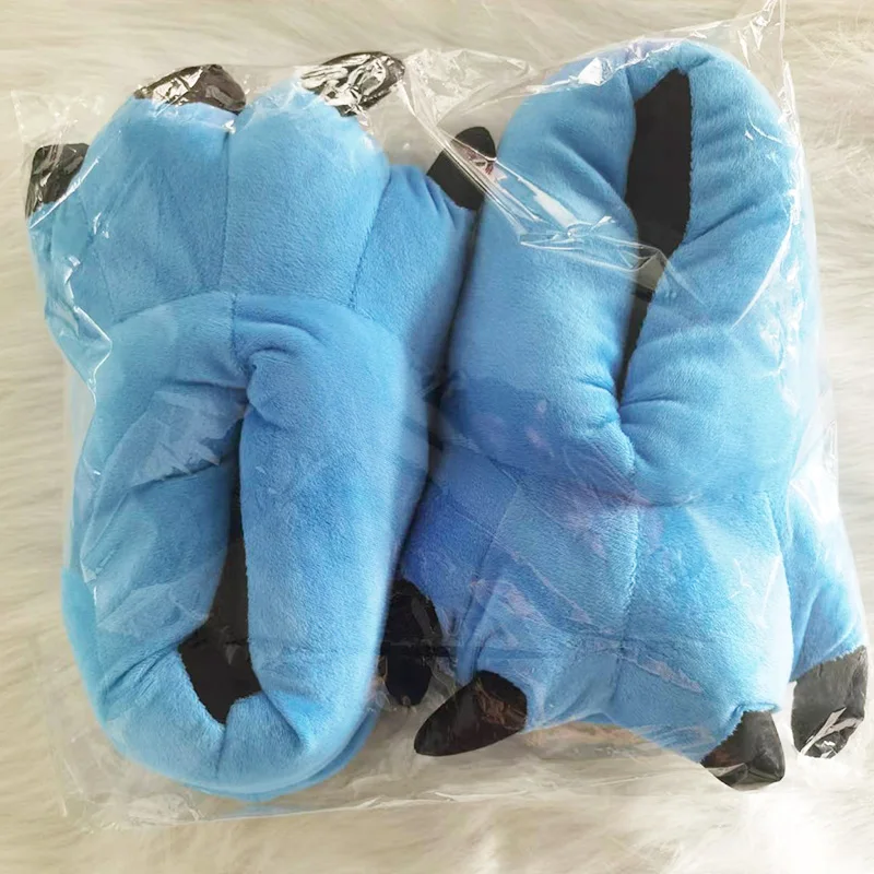 Rainbow Designer Claw Slippers For Women Men Black Bear Foot Shoes Woman Funny Animal Fuzzy Booties Slipper House Cosplay Shoes