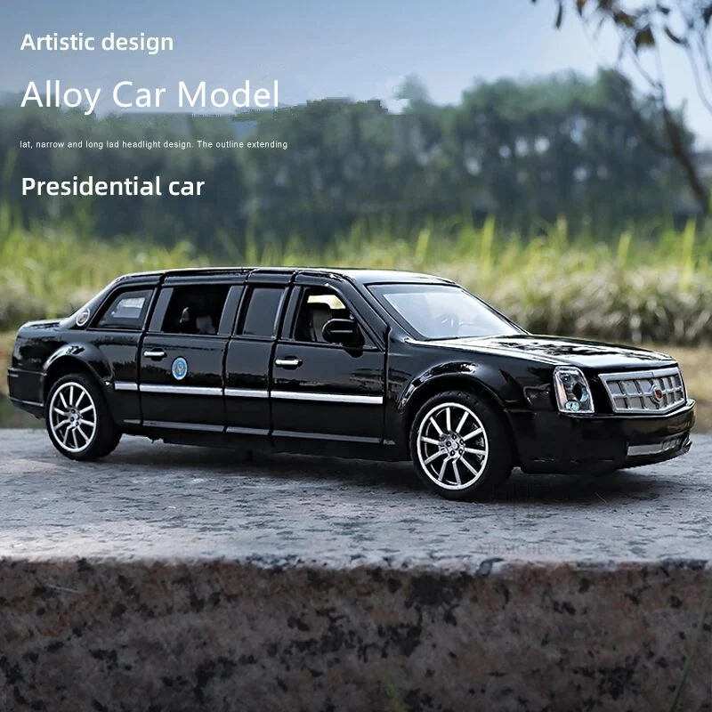 

1/32 Extended Cadillac US President's Car Models Alloy Diecast Toys Simulation Metal Vehicles Model With Sound Light Collection
