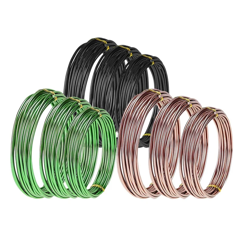 

9 Rolls Bonsai Wires, Tree Training Wire, Anodized Aluminum Bonsai Training Wire, For Bonzai Trees Indoor