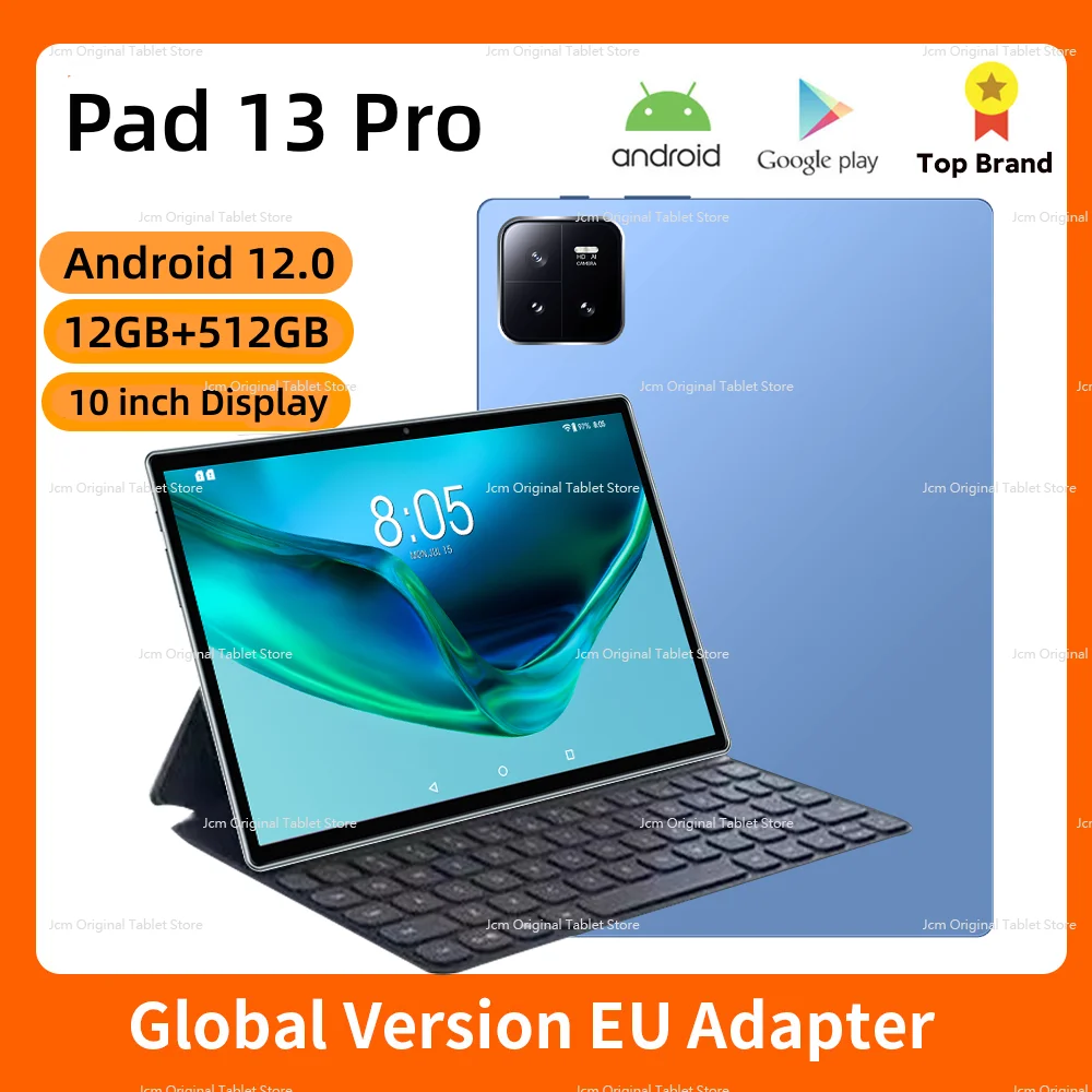 

2023 Original New Pad 13 Pro Tablet 10 Inch Android 12 WQHD+Display Tablete Snapdragon 870 10000mAh 12GB 512GB 5G Wifi Tablet Pc