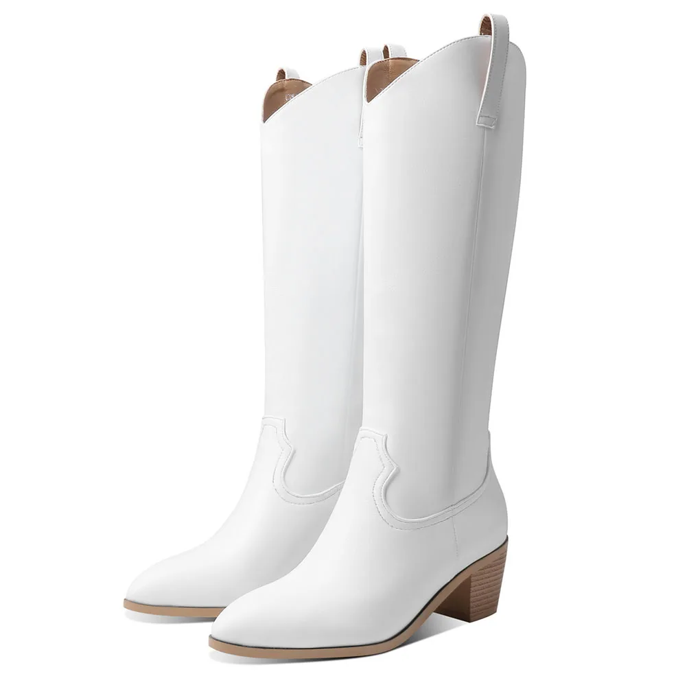 

KarinLuna Dropship 2022 Winter Cowboy Women Western Boots Great Quality High Heeled Cowgirl Fashion Women Knee-high Boots Shoes
