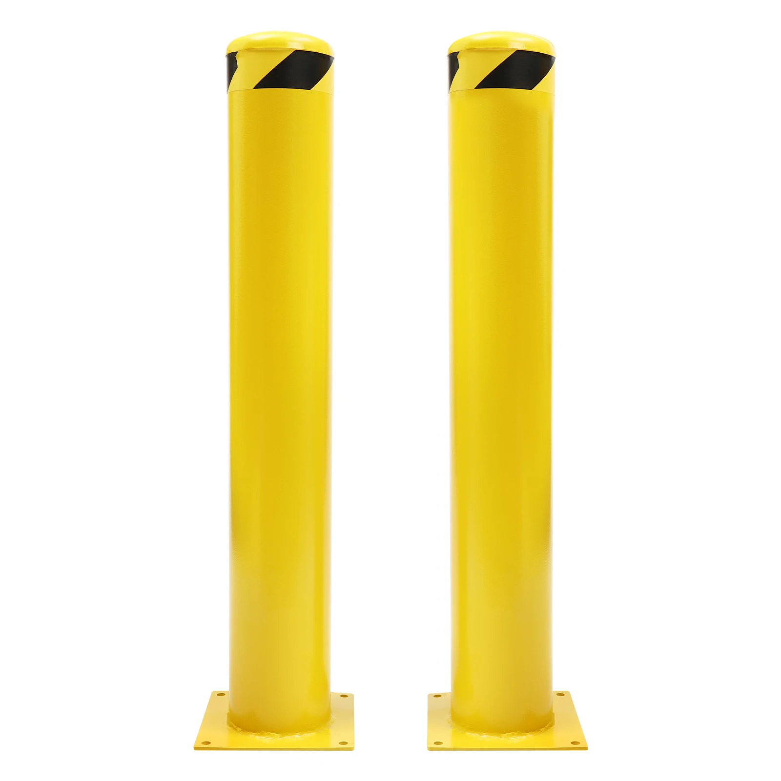 

2PCS Safety Bollard 36" H 5.5" D Steel Bollard Post Yellow Pipe Steel Barrier Safety Bollard, 36 Inch Height Bollard Pos