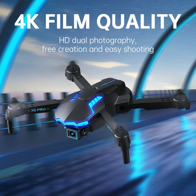 

X6 PRO Drone 4K HD Camera Three-sided Obstacle Avoidance Air Pressure Fixed Height Professional Foldable Quadcopter Toys