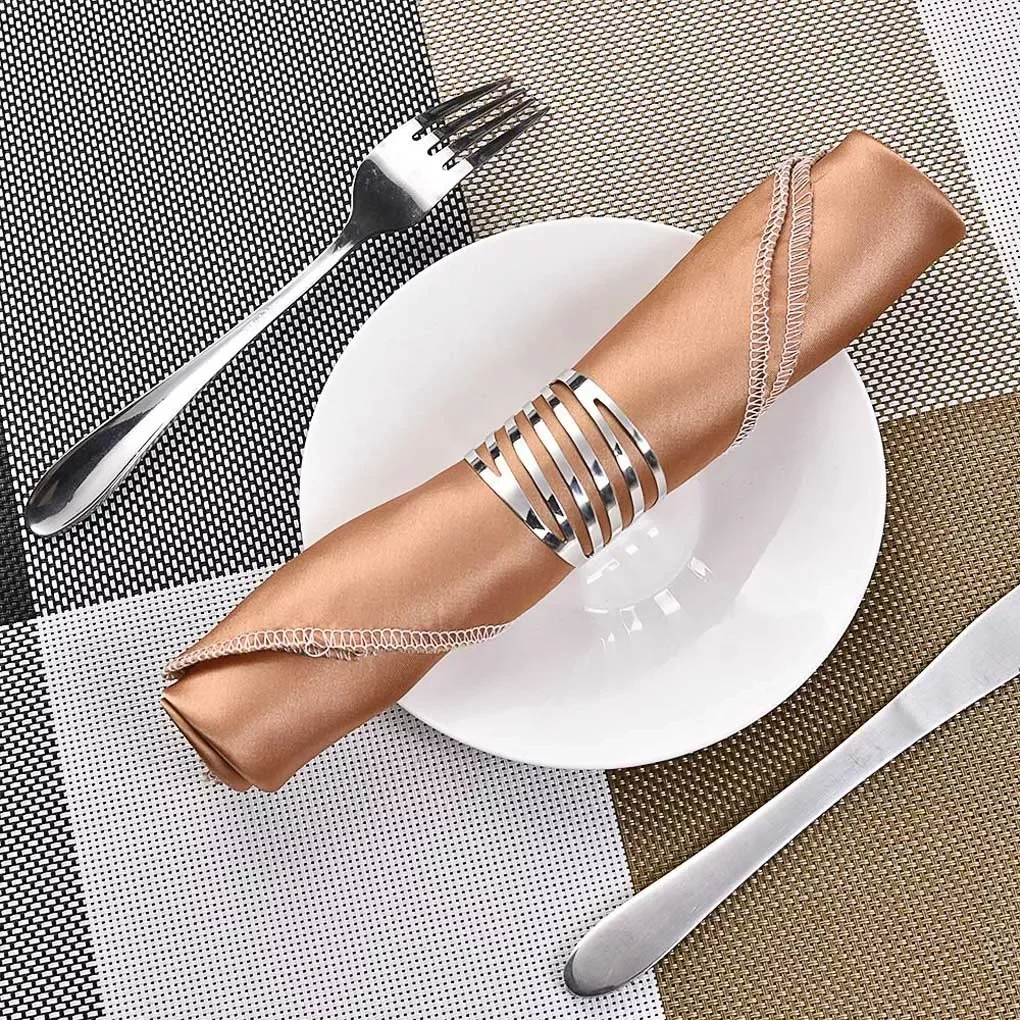

2023New Wedding Napkin Rings Table Decoration Hollow Out Family Gatherings Everyday Use Napkin Buckle Holder Party Decor