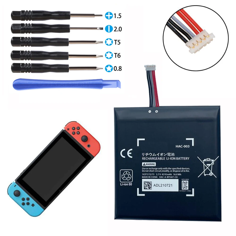

HAC-003 Battery Replacement Repair for Nintend Nitendo Switch Console 3.7V 4310mAh Li-ion Rechargeable Batteries