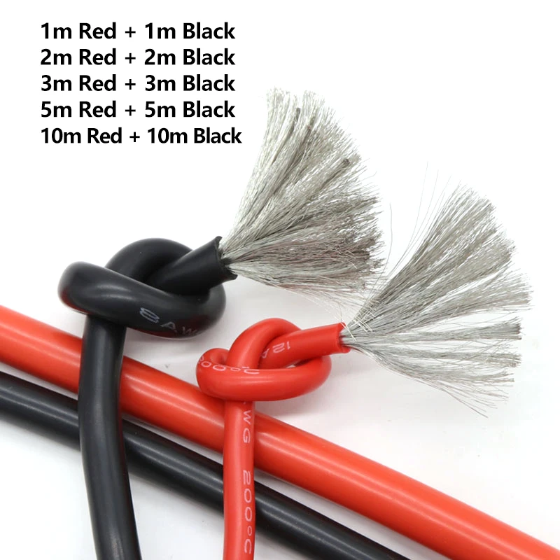 Термостойкий силиконовый кабель медный 30/28/26/24/22/20/18/16/15/14/13/12AWG