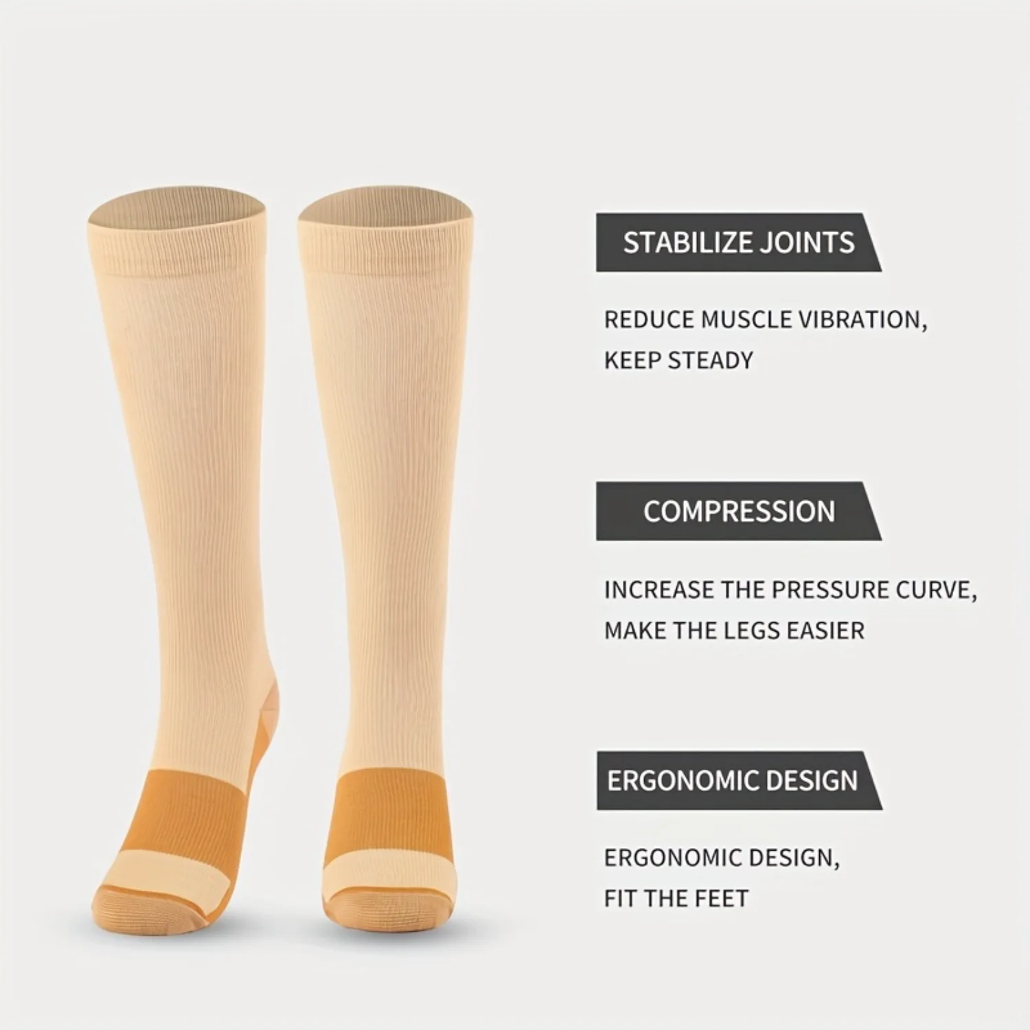 Компрессионные носки до середины икры 3 пары — женские гольфы для фитнеса