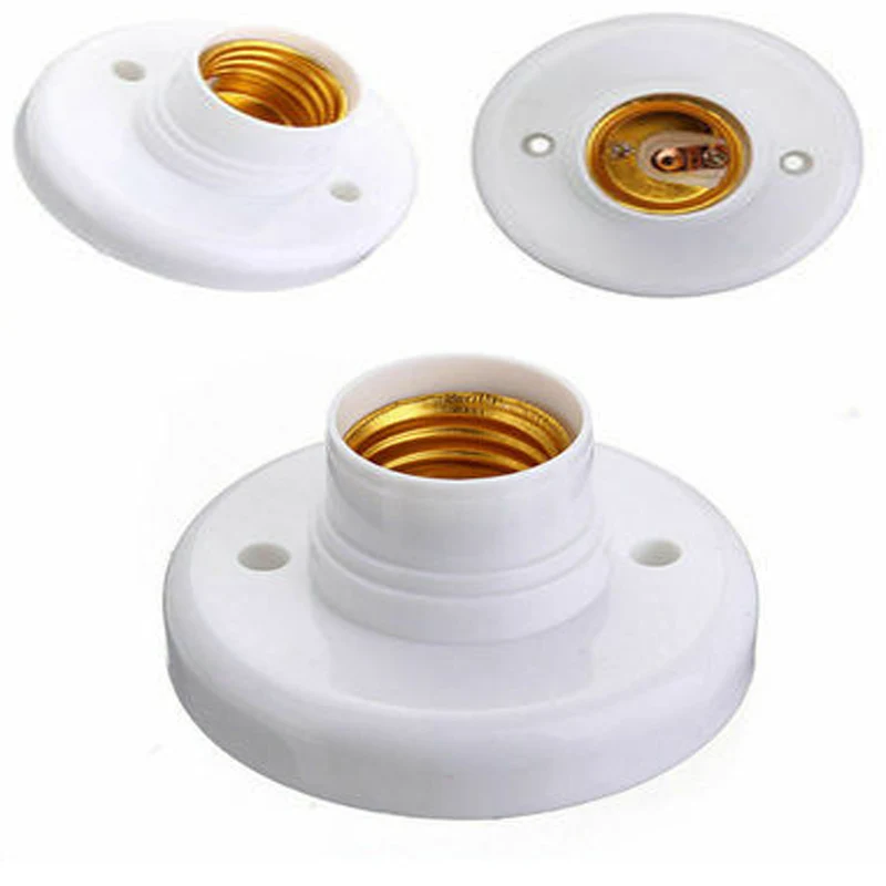 Круглый пластиковый винтовой держатель для лампы 1 шт. полезный белый Цоколь E27