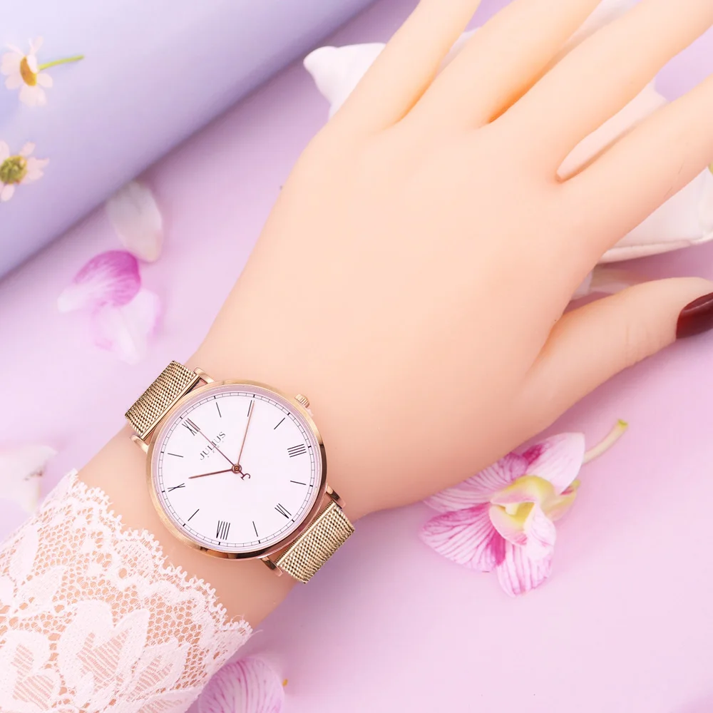 Часы Julius женские кварцевые в японском стиле унисекс модные британском клетку с