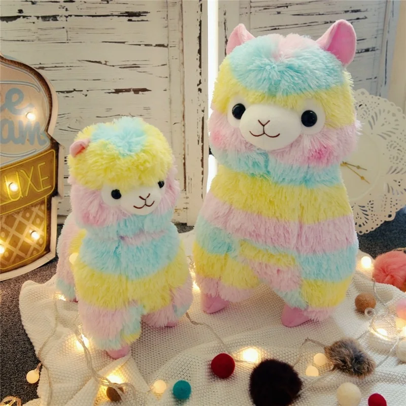 

Rainbow Alpaca Plush Toys Kawaii Stuffed Toys Cartoon Alpaca Plush Doll 25/35cm/50cm for Children Kids Christmas Gift