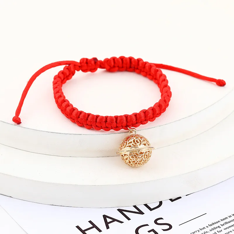 Новый ошейник с Красной веревкой оплеткой регулируемый тканый надписью Lucky Bless