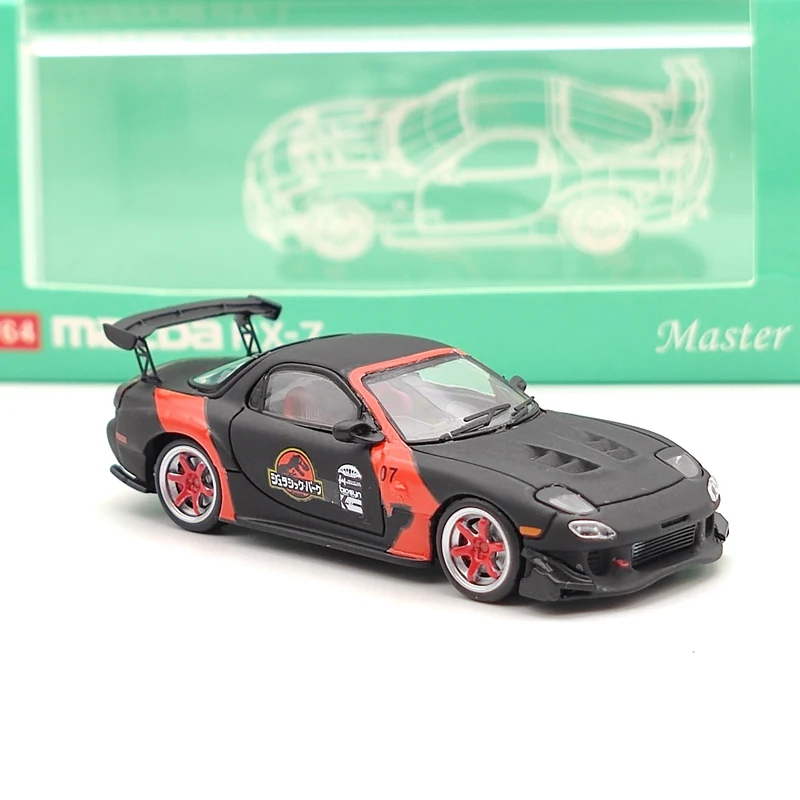1:64 мастер RX-7 FD3S Amemiya Jurassic/Sub-черные модели автомобилей литые игрушки коллекция