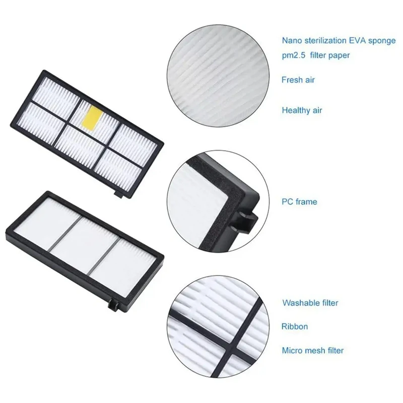 Детали для пылесоса Irobot Roomba Фильтры HEPA основная и боковая щетка 800 900 805 864 871 891 960 961