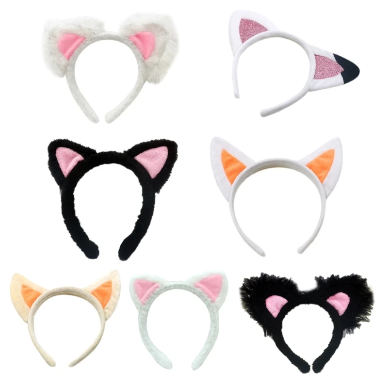 

Fluffy Cat Ears Hair Hoop Plush Lovely Makeup Headdress Washing Face Headband