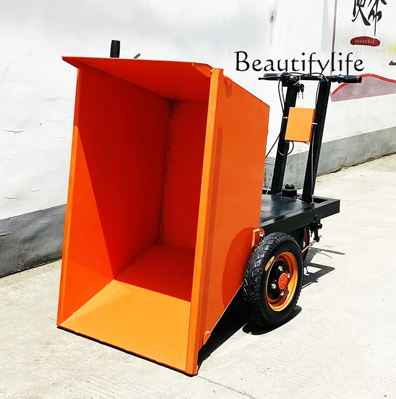 Электрический трехколесный инженерный автомобиль наклонное ведро