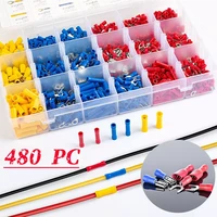 1404803001200pcs electrical connectors butt ring spade crimpterminal assorted electrical wire cable connector rolled kit