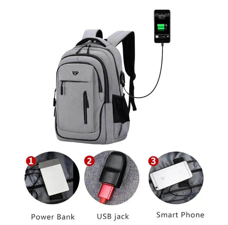

Men Solid Backpack Backpacks Backpack Quality Laptop Bags School Capacity College 18-20inch Large Oxford Student High High Teen