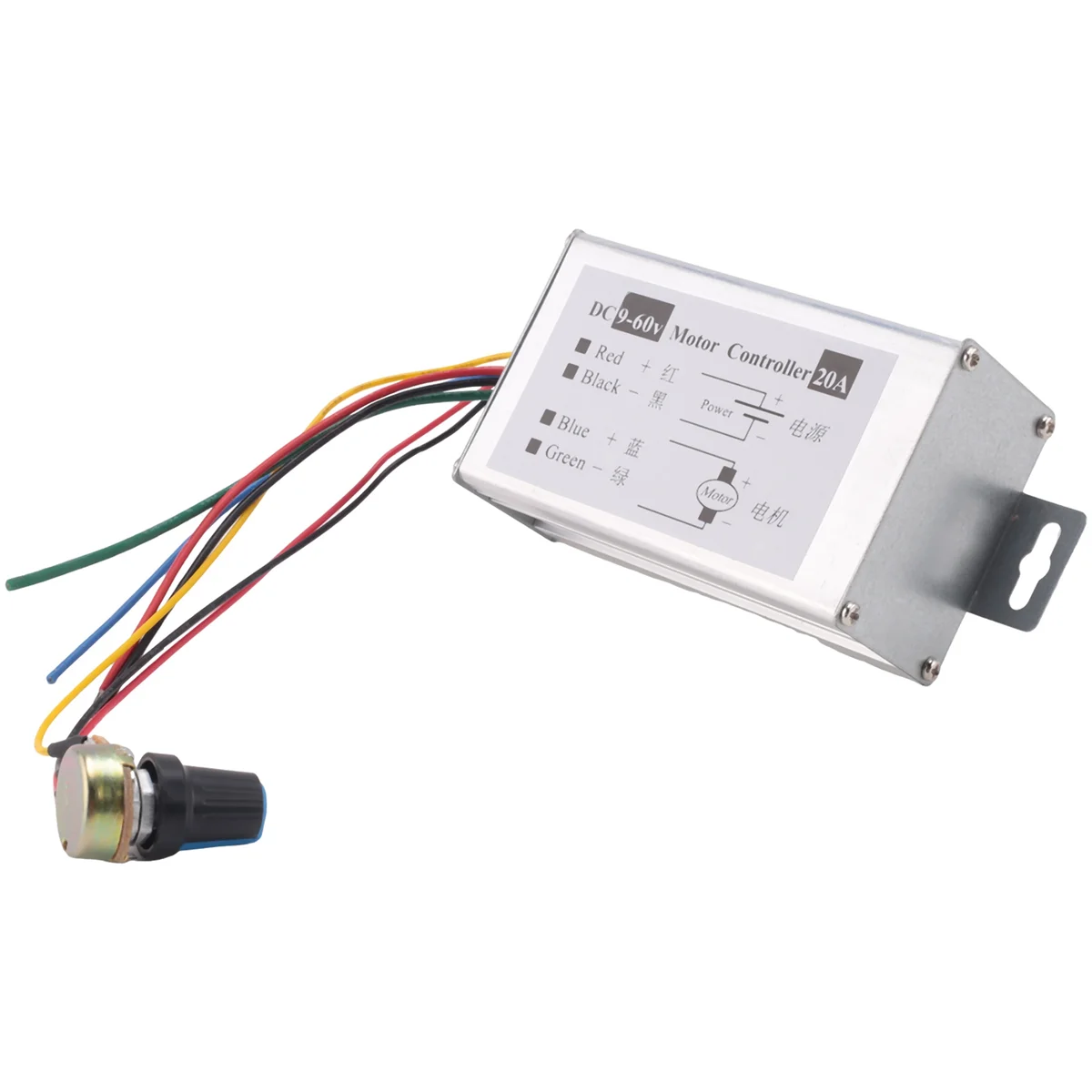 Регулятор скорости двигателя DC9V 12V 24V 48V 60V 20A ШИМ-регулятор Драйвер регулятора 0-1200W