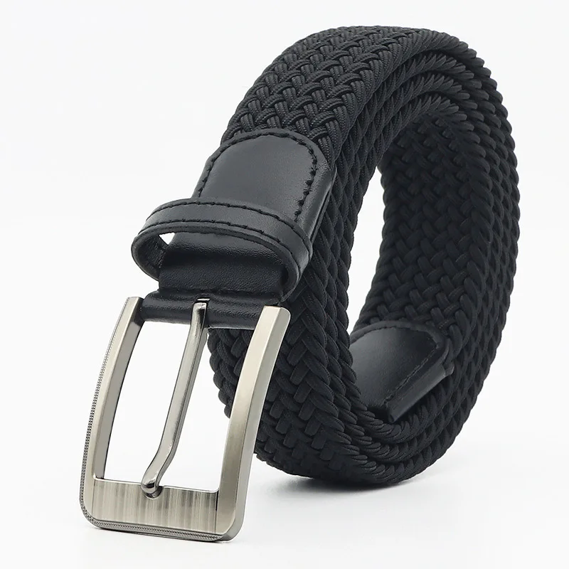 Fashion New Elastic Canvas Belt Men'S Alloy Buckle Head Free Punching Casual Women'S Needle Buckle Belt Versatile Belt A3174