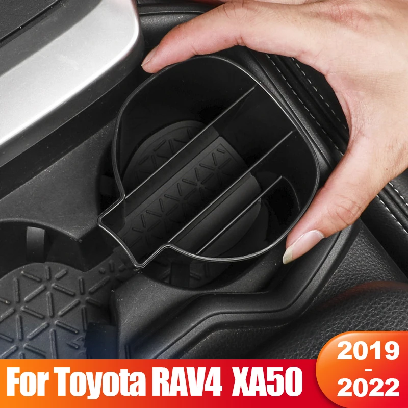 

For Toyota RAV4 2019 2020 2021 2022 RAV 4 XA50 XA 50 Car Front Row Water Cup Holder Storage Box Card phone Container Accessories