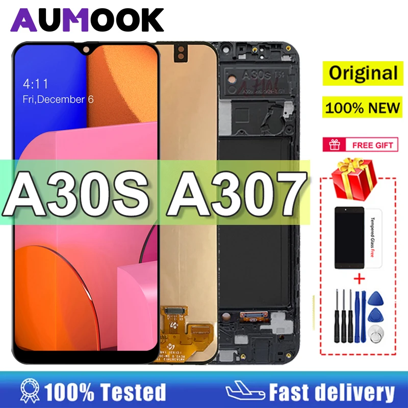 ЖК-дисплей Super AMOLED для Samsung Galaxy A30s A307F A307FN, ЖК-дисплей с сенсорным экраном и дигитайзером в сборе, Замена для Samsung A30S