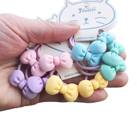 2pcs new cute childrens hair ring bow candy color girl elastic hairband ring fashion girl hair accessories baby headwear gift