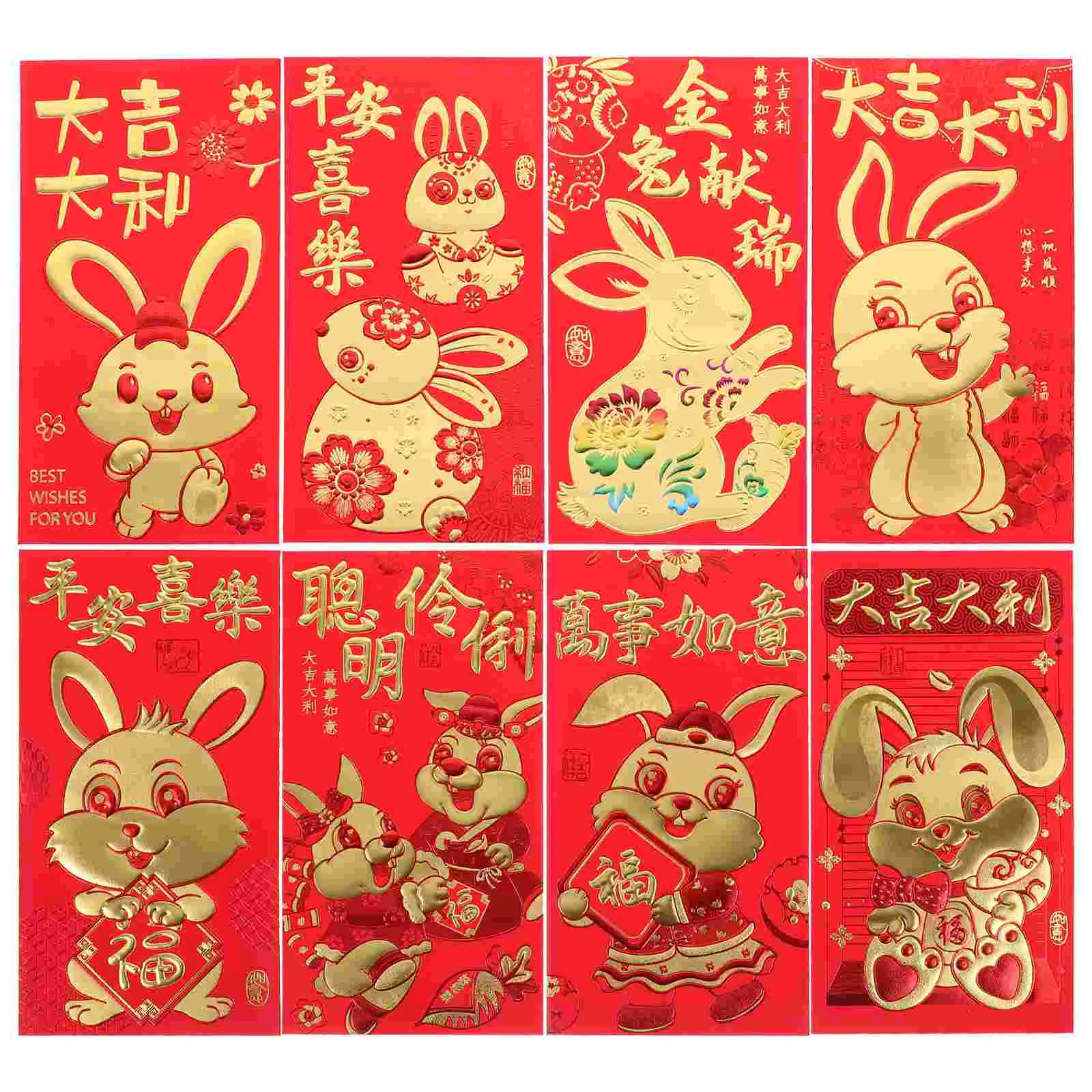 

Red Envelopes Year Money Chinese New Envelope Rabbit Packets Packet Lucky Pocket Hong Bao Festival Spring Zodiac Paper