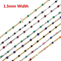 2meters 100 stainless steel 1 5mm width cable chain gold plated link chains for bracelet necklace anklet jewelry making