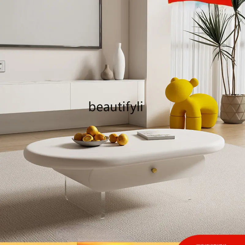 

CXH Coffee Table TV Cabinet Small Apartment Modern Simple Rectangular Personalized Paint Tea Table