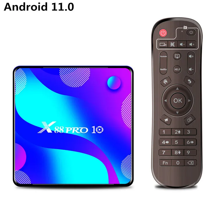 

ТВ-приставка X88 Pro 10 RK3318 Android 11,0 4k Сеть HD 4G + 64G + BT + Двойная частота