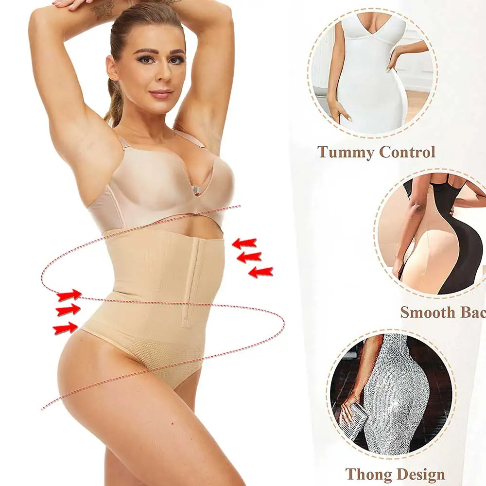 SEXYWG Body Shaper Thong Tummy Control Panties Seamless Thong Shapewear for Women High Waist Thong Shaper